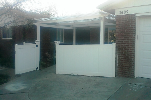 White gate pergola