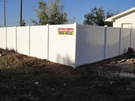 6 foot white privacy fence